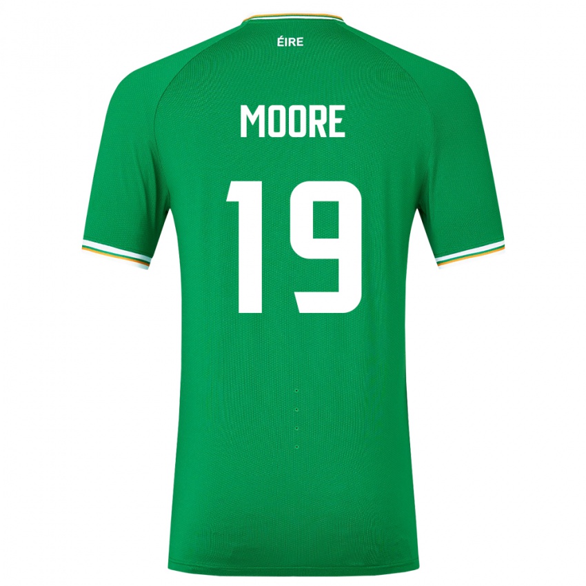 Niño Camiseta Irlanda Sean Moore #19 Verde 1ª Equipación 24-26 La Camisa Perú