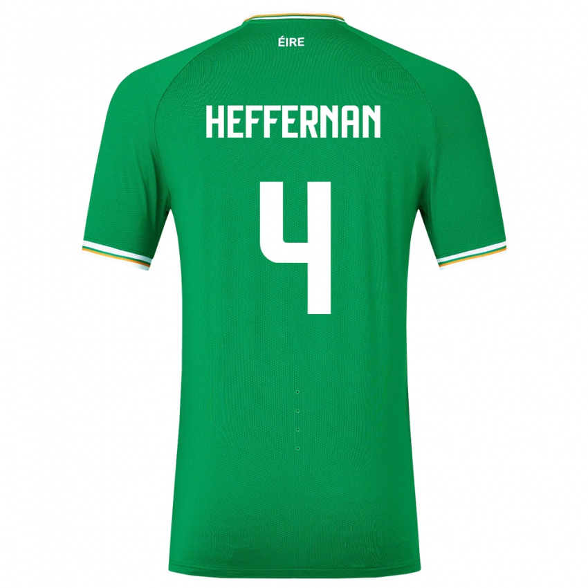 Niño Camiseta Irlanda Cathal Heffernan #4 Verde 1ª Equipación 24-26 La Camisa Perú