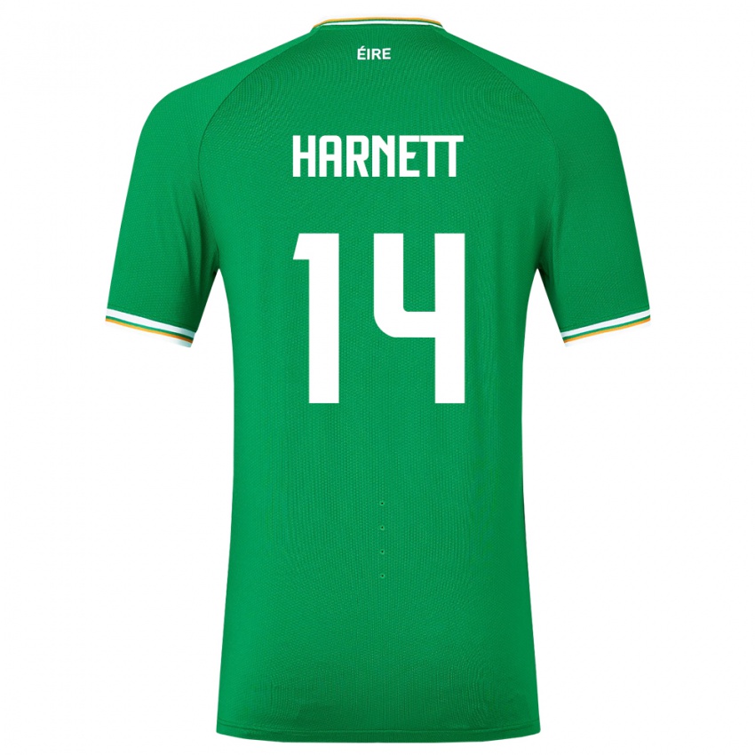 Niño Camiseta Irlanda Kaylem Harnett #14 Verde 1ª Equipación 24-26 La Camisa Perú