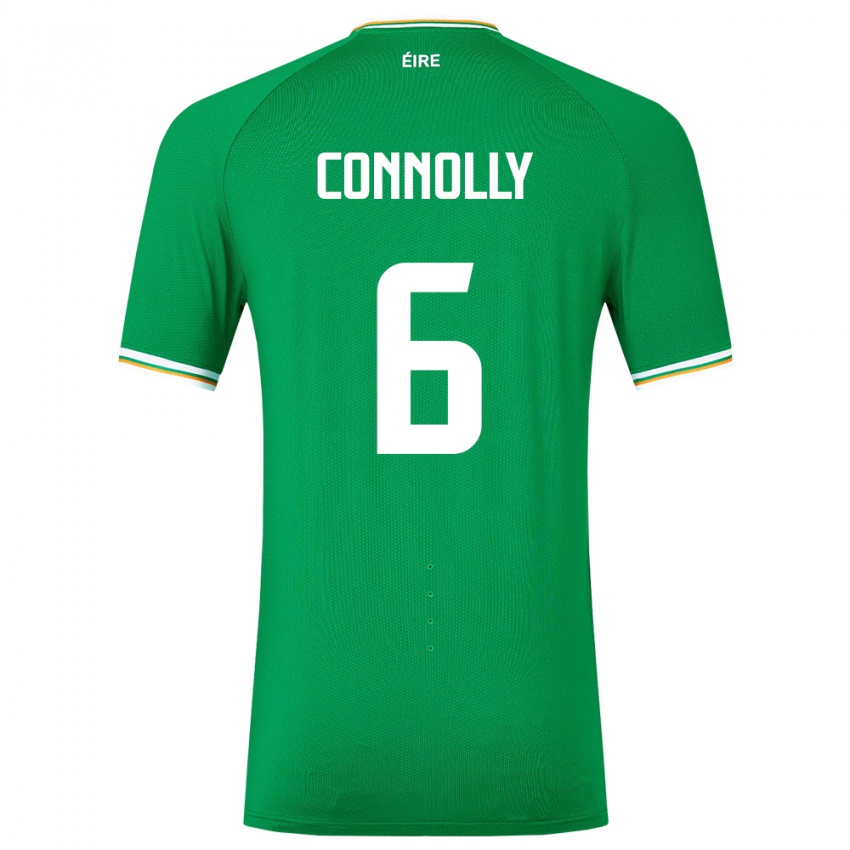 Niño Camiseta Irlanda Megan Connolly #6 Verde 1ª Equipación 24-26 La Camisa Perú