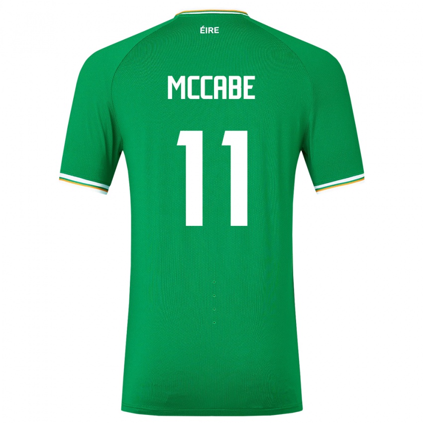 Niño Camiseta Irlanda Katie Mccabe #11 Verde 1ª Equipación 24-26 La Camisa Perú