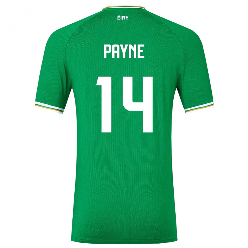 Niño Camiseta Irlanda Heather Payne #14 Verde 1ª Equipación 24-26 La Camisa Perú