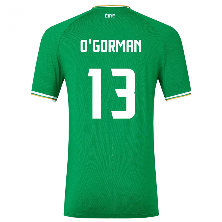 Niño Camiseta Irlanda Áine O'gorman #13 Verde 1ª Equipación 24-26 La Camisa Perú