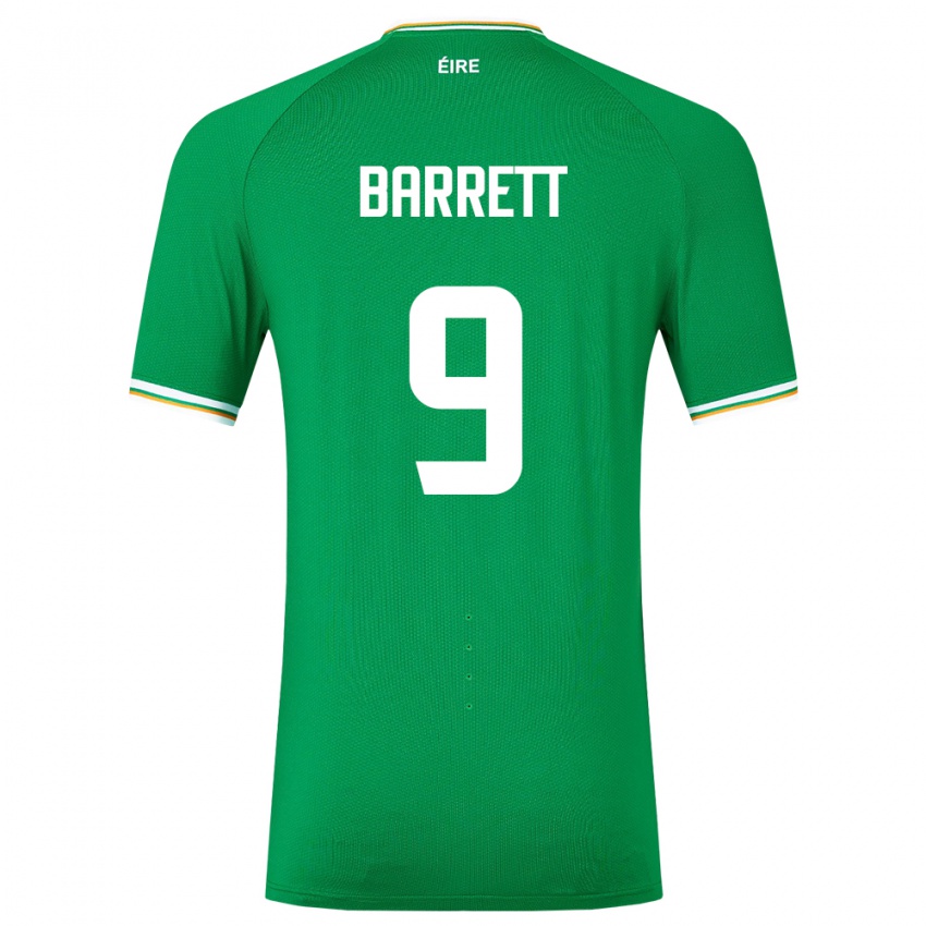 Niño Camiseta Irlanda Amber Barrett #9 Verde 1ª Equipación 24-26 La Camisa Perú