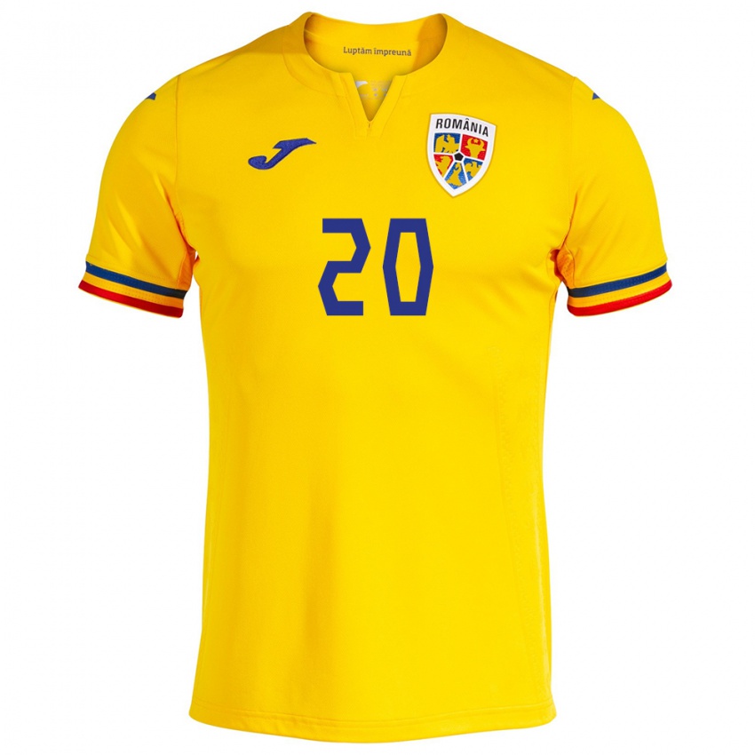 Niño Camiseta Rumania Cristina Carp #20 Amarillo 1ª Equipación 24-26 La Camisa Perú