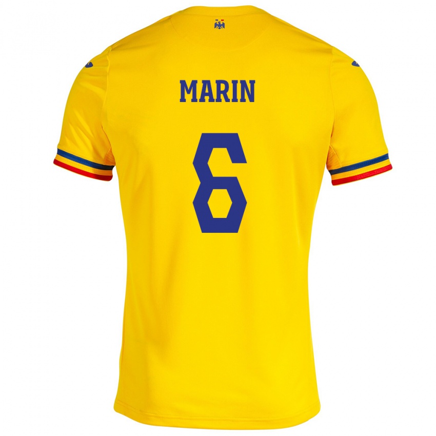 Niño Camiseta Rumania Marius Marin #6 Amarillo 1ª Equipación 24-26 La Camisa Perú