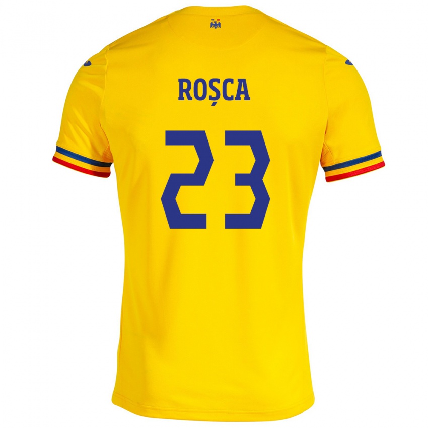 Niño Camiseta Rumania Alexandru Roșca #23 Amarillo 1ª Equipación 24-26 La Camisa Perú