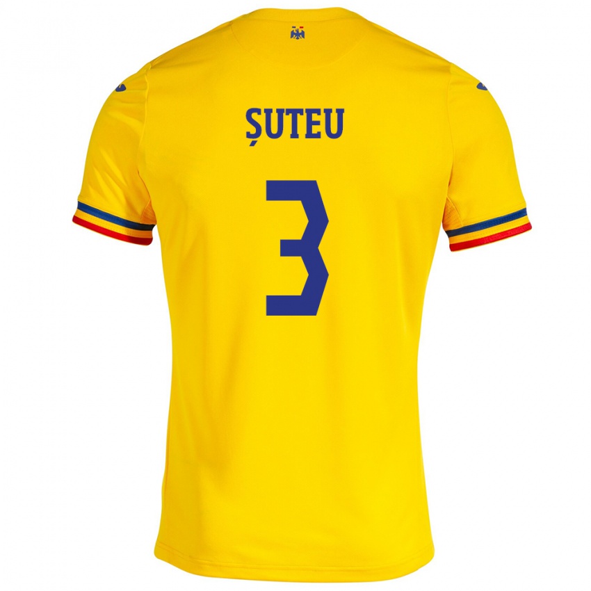 Niño Camiseta Rumania Alexandru Șuteu #3 Amarillo 1ª Equipación 24-26 La Camisa Perú