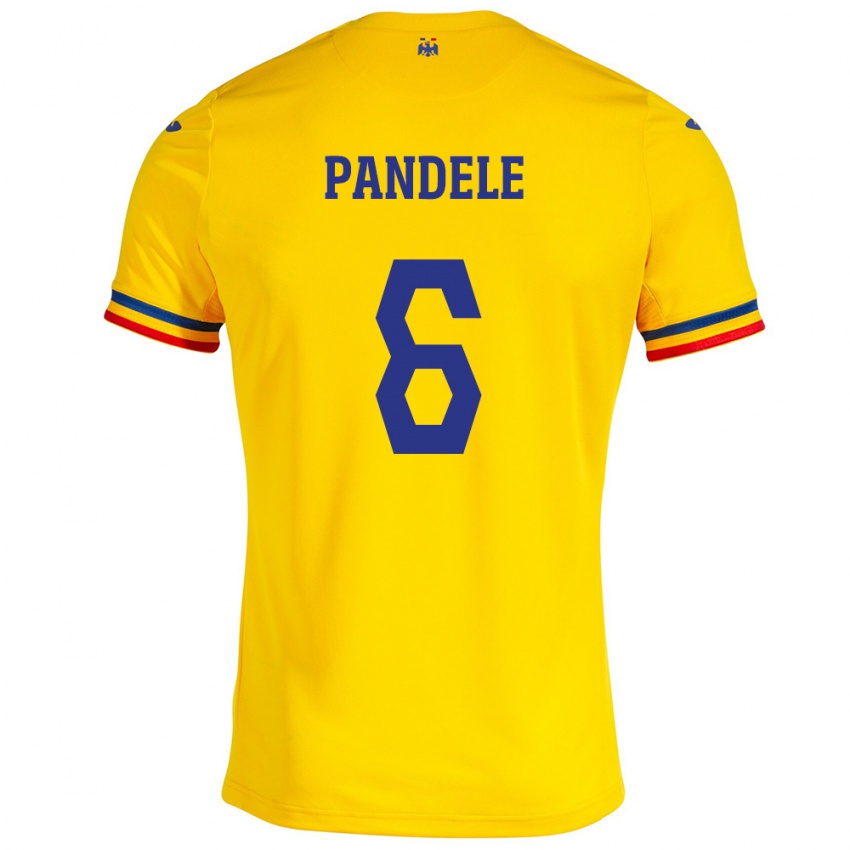 Niño Camiseta Rumania Andrei Pandele #6 Amarillo 1ª Equipación 24-26 La Camisa Perú