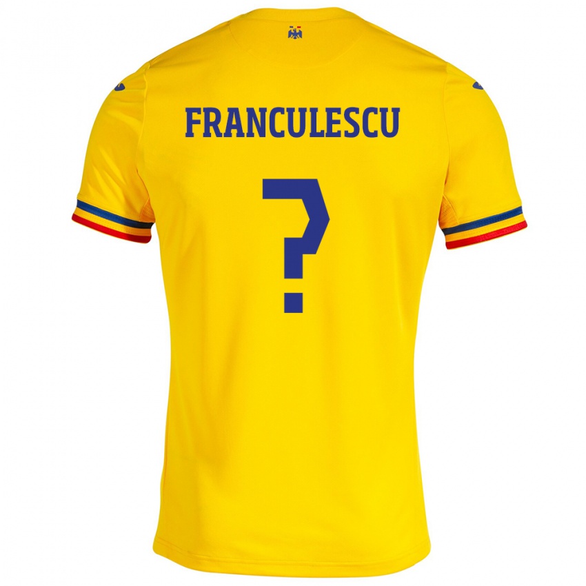 Niño Camiseta Rumania Adrian Frânculescu #0 Amarillo 1ª Equipación 24-26 La Camisa Perú