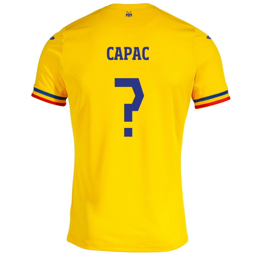 Niño Camiseta Rumania Alexandru Capac #0 Amarillo 1ª Equipación 24-26 La Camisa Perú