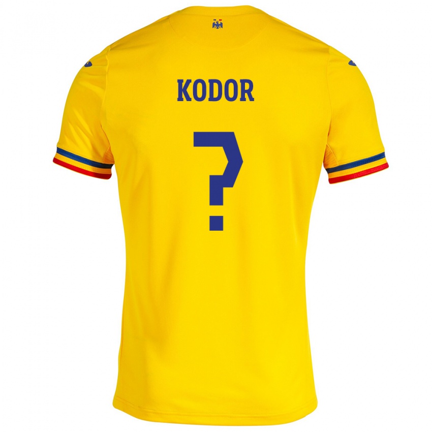 Niño Camiseta Rumania Jason Kodor #0 Amarillo 1ª Equipación 24-26 La Camisa Perú