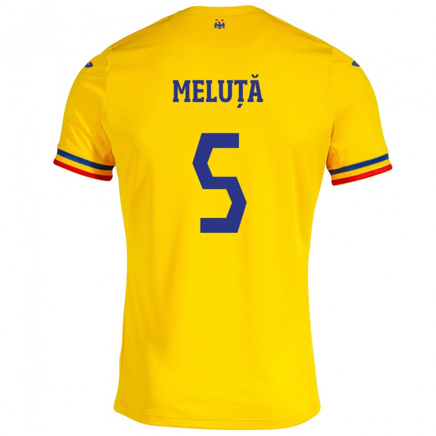 Niño Camiseta Rumania Teodora Meluță #5 Amarillo 1ª Equipación 24-26 La Camisa Perú