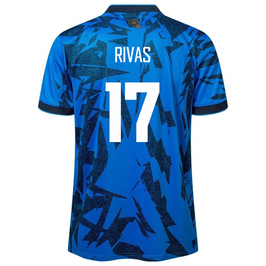 Niño Camiseta El Salvador Eduardo Rivas #17 Azul 1ª Equipación 24-26 La Camisa Perú