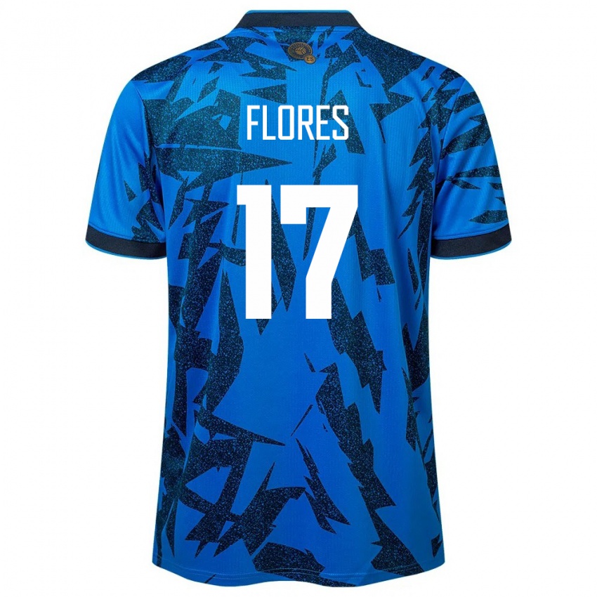 Niño Camiseta El Salvador Diego Flores #17 Azul 1ª Equipación 24-26 La Camisa Perú