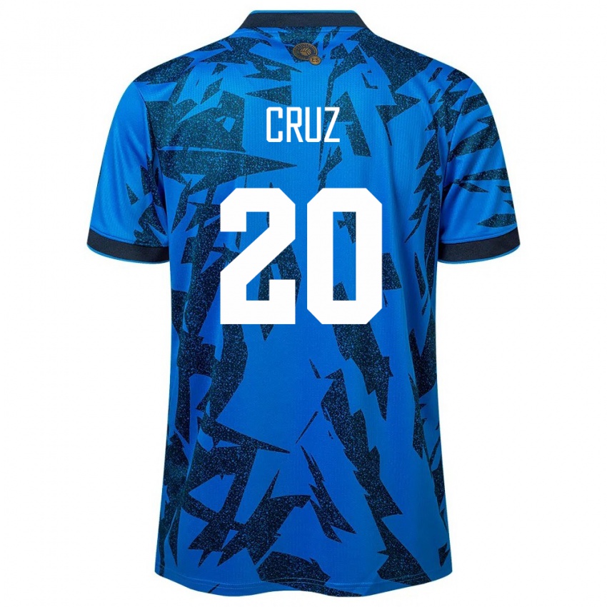 Niño Camiseta El Salvador Jorge Cruz #20 Azul 1ª Equipación 24-26 La Camisa Perú