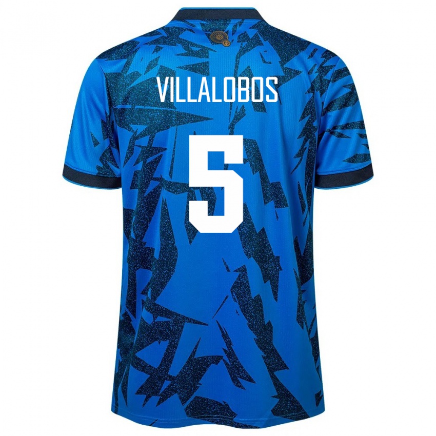 Niño Camiseta El Salvador Kristian Villalobos #5 Azul 1ª Equipación 24-26 La Camisa Perú