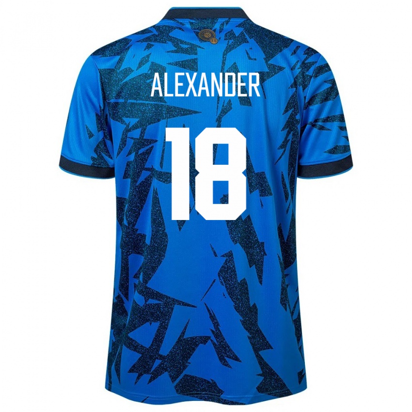 Niño Camiseta El Salvador Alexander Aguilar #18 Azul 1ª Equipación 24-26 La Camisa Perú