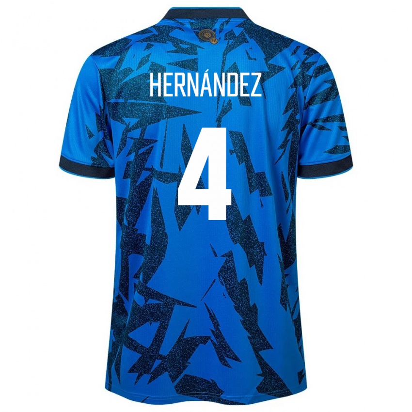 Niño Camiseta El Salvador Elaily Hernández #4 Azul 1ª Equipación 24-26 La Camisa Perú