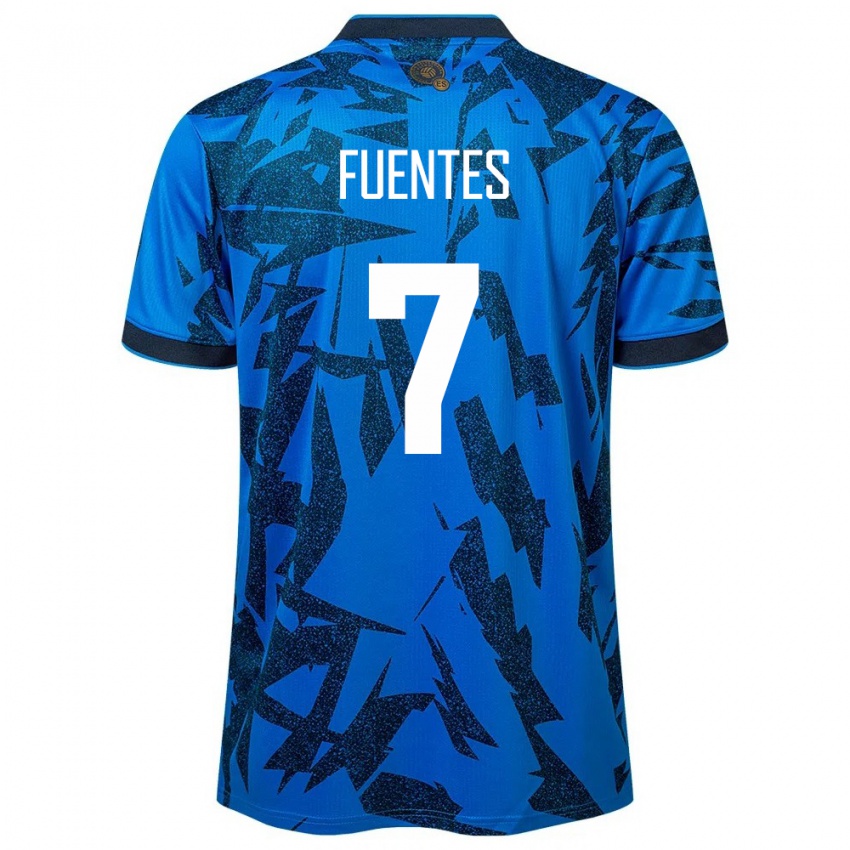 Niño Camiseta El Salvador Danielle Fuentes #7 Azul 1ª Equipación 24-26 La Camisa Perú