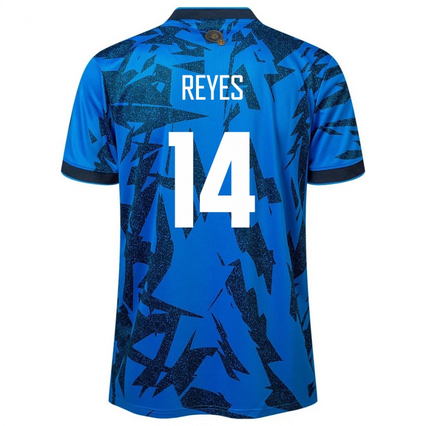 Niño Camiseta El Salvador Karen Reyes #14 Azul 1ª Equipación 24-26 La Camisa Perú