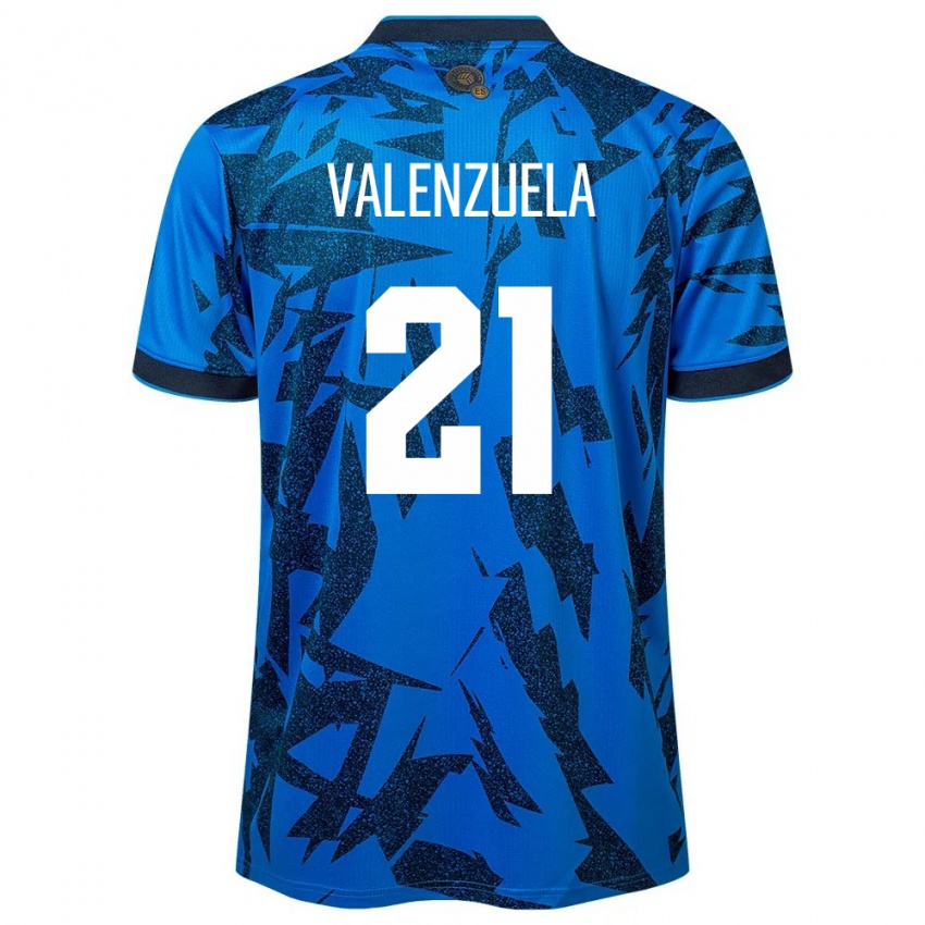 Niño Camiseta El Salvador Ana Valenzuela #21 Azul 1ª Equipación 24-26 La Camisa Perú