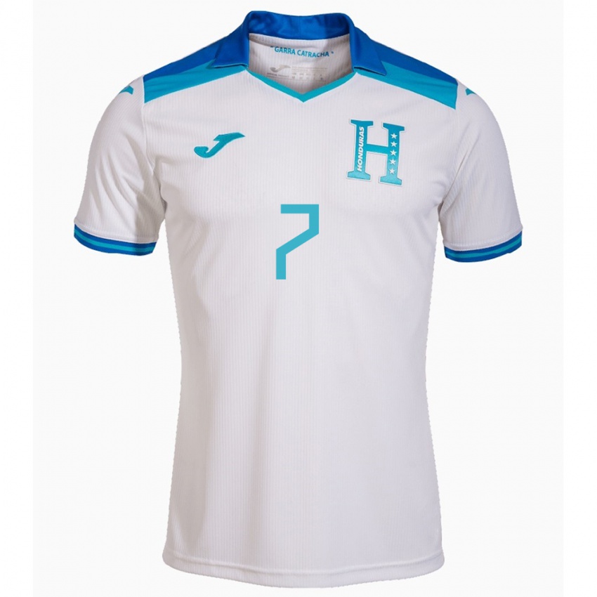 Niño Camiseta Honduras José Pinto #7 Blanco 1ª Equipación 24-26 La Camisa Perú