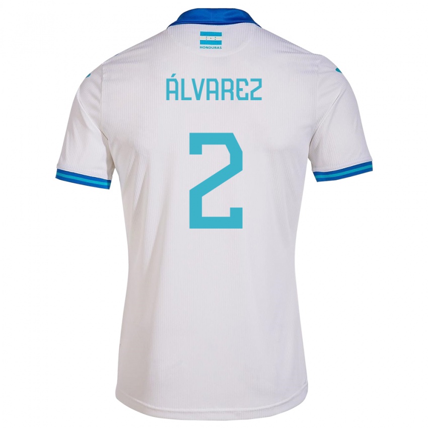 Niño Camiseta Honduras Kevin Álvarez #2 Blanco 1ª Equipación 24-26 La Camisa Perú