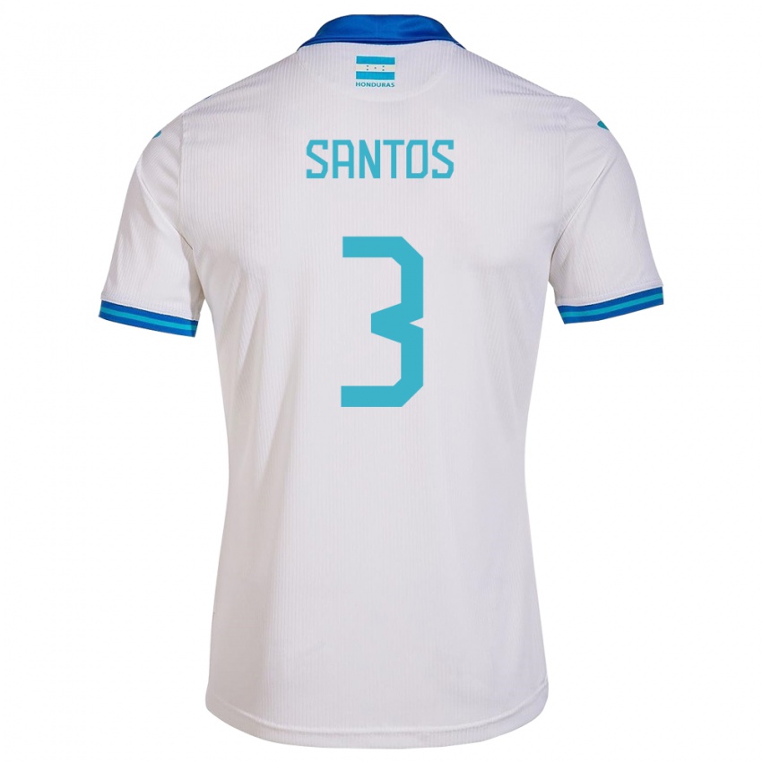 Niño Camiseta Honduras Marcelo Santos #3 Blanco 1ª Equipación 24-26 La Camisa Perú