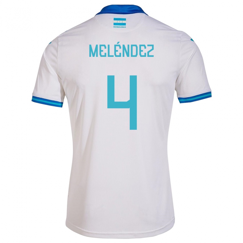 Niño Camiseta Honduras Carlos Meléndez #4 Blanco 1ª Equipación 24-26 La Camisa Perú