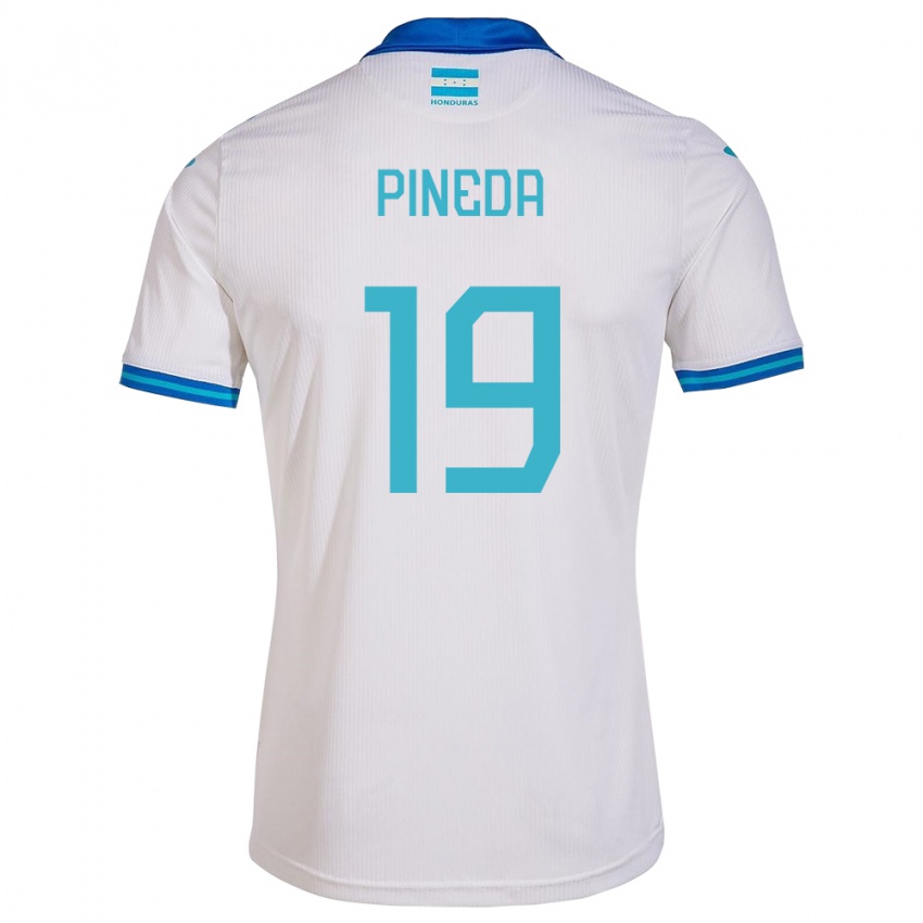 Niño Camiseta Honduras Carlos Pineda #19 Blanco 1ª Equipación 24-26 La Camisa Perú