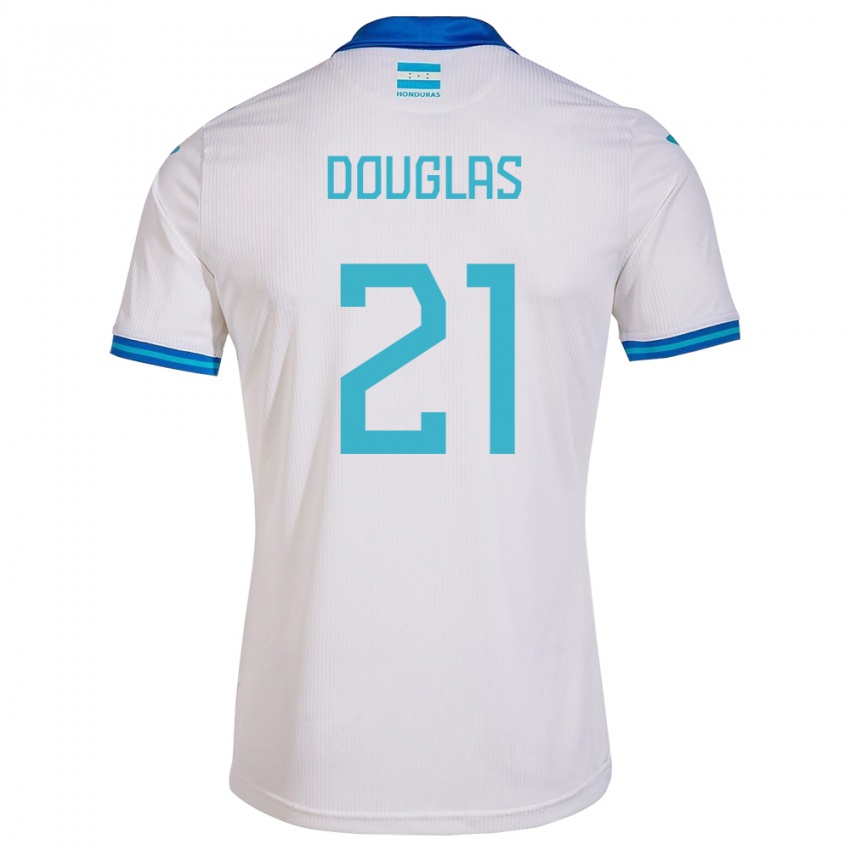 Niño Camiseta Honduras Douglas Martínez #21 Blanco 1ª Equipación 24-26 La Camisa Perú