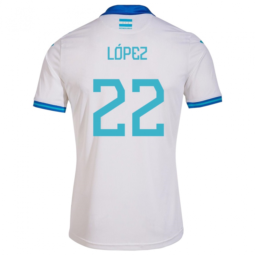 Niño Camiseta Honduras Luis López #22 Blanco 1ª Equipación 24-26 La Camisa Perú