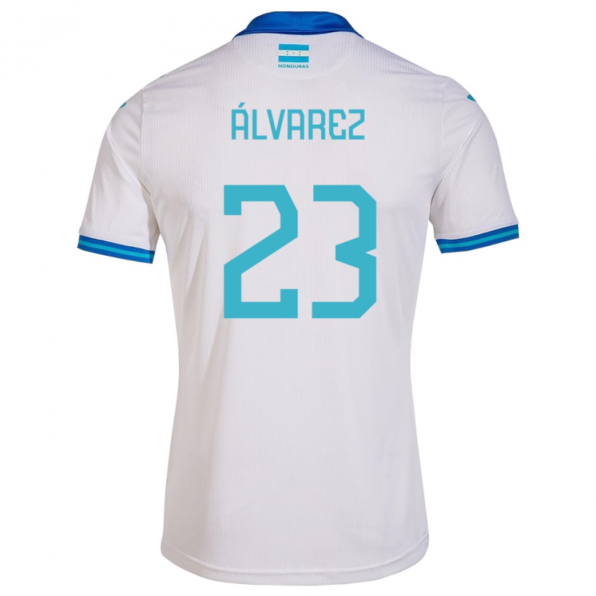 Niño Camiseta Honduras Jorge Álvarez #23 Blanco 1ª Equipación 24-26 La Camisa Perú