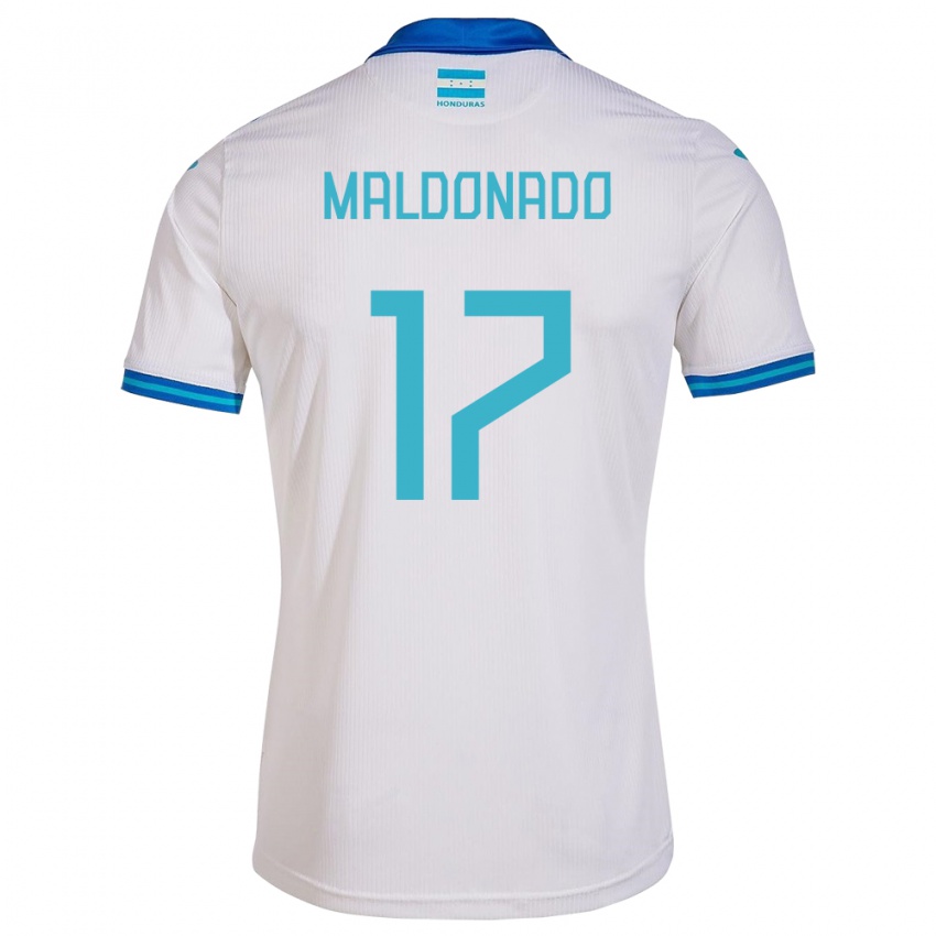 Niño Camiseta Honduras Axel Maldonado #17 Blanco 1ª Equipación 24-26 La Camisa Perú