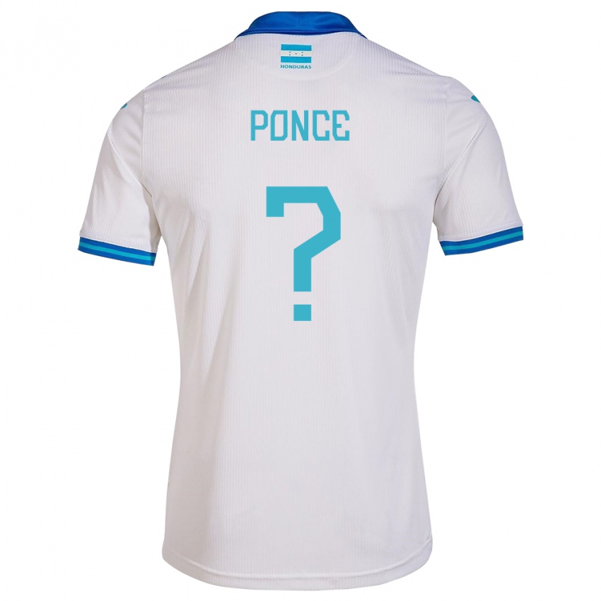 Niño Camiseta Honduras Justin Ponce #0 Blanco 1ª Equipación 24-26 La Camisa Perú