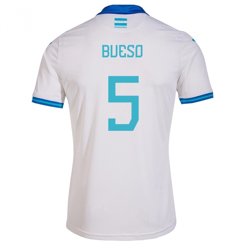 Niño Camiseta Honduras Jonathan Bueso #5 Blanco 1ª Equipación 24-26 La Camisa Perú