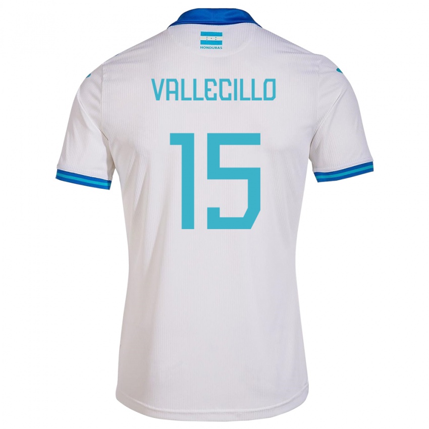 Niño Camiseta Honduras Eric Vallecillo #15 Blanco 1ª Equipación 24-26 La Camisa Perú