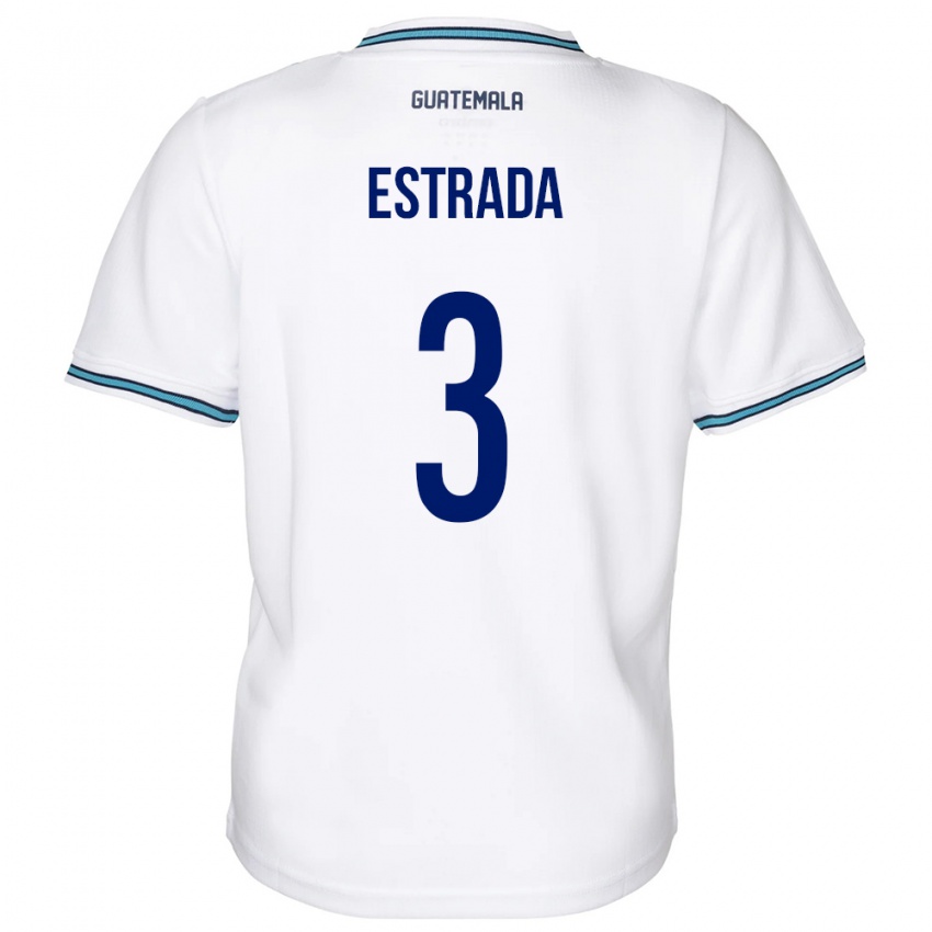 Niño Camiseta Guatemala Carlos Estrada #3 Blanco 1ª Equipación 24-26 La Camisa Perú