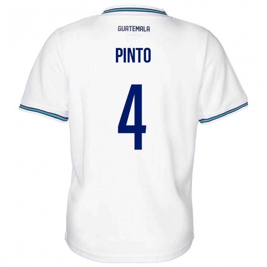 Niño Camiseta Guatemala José Carlos Pinto #4 Blanco 1ª Equipación 24-26 La Camisa Perú