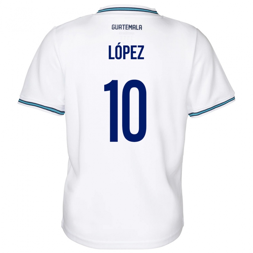 Niño Camiseta Guatemala Antonio López #10 Blanco 1ª Equipación 24-26 La Camisa Perú