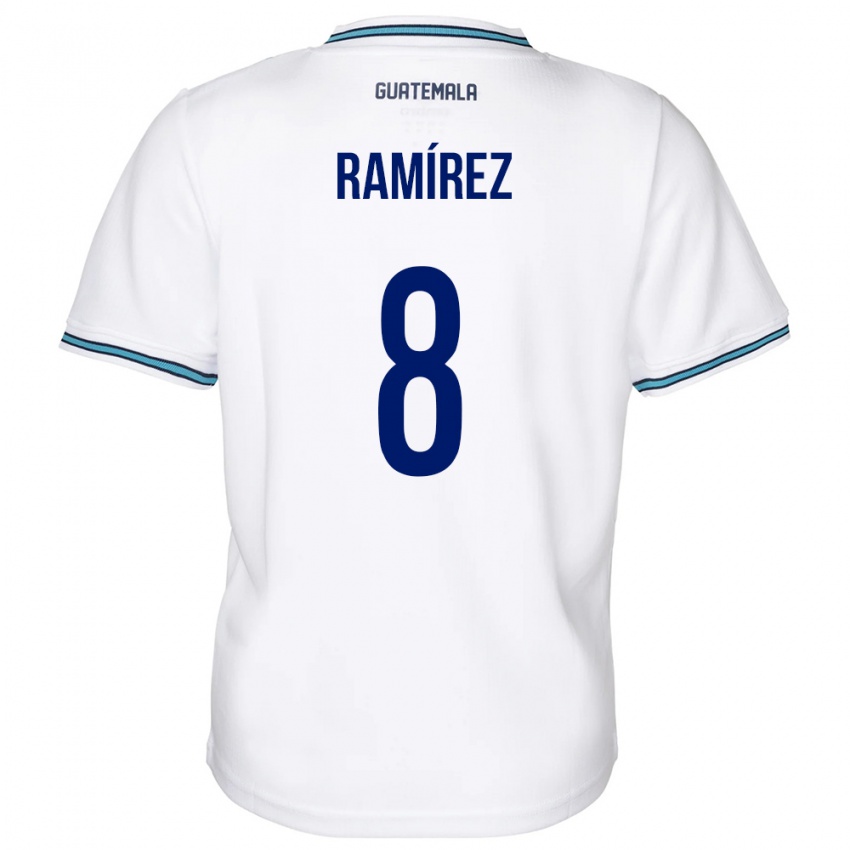 Niño Camiseta Guatemala Dennis Ramírez #8 Blanco 1ª Equipación 24-26 La Camisa Perú