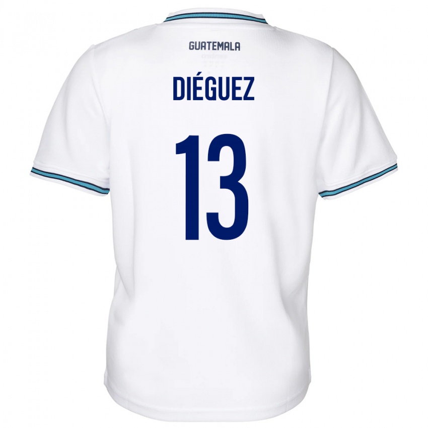 Niño Camiseta Guatemala Jonathan Diéguez #13 Blanco 1ª Equipación 24-26 La Camisa Perú