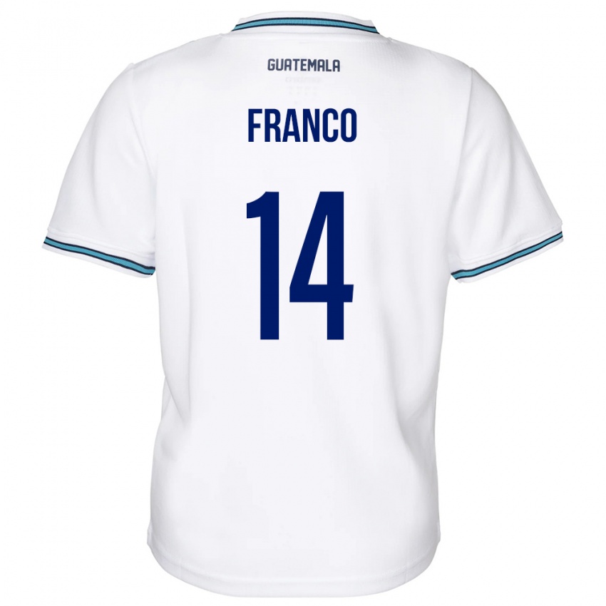 Niño Camiseta Guatemala Jonathan Franco #14 Blanco 1ª Equipación 24-26 La Camisa Perú