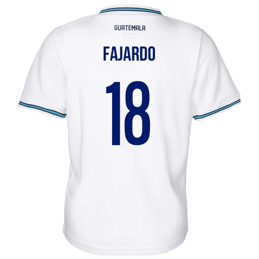 Niño Camiseta Guatemala William Fajardo #18 Blanco 1ª Equipación 24-26 La Camisa Perú