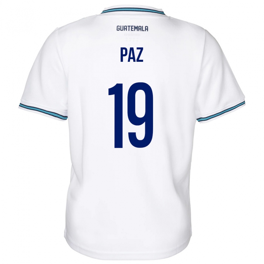 Niño Camiseta Guatemala Vidal Paz #19 Blanco 1ª Equipación 24-26 La Camisa Perú