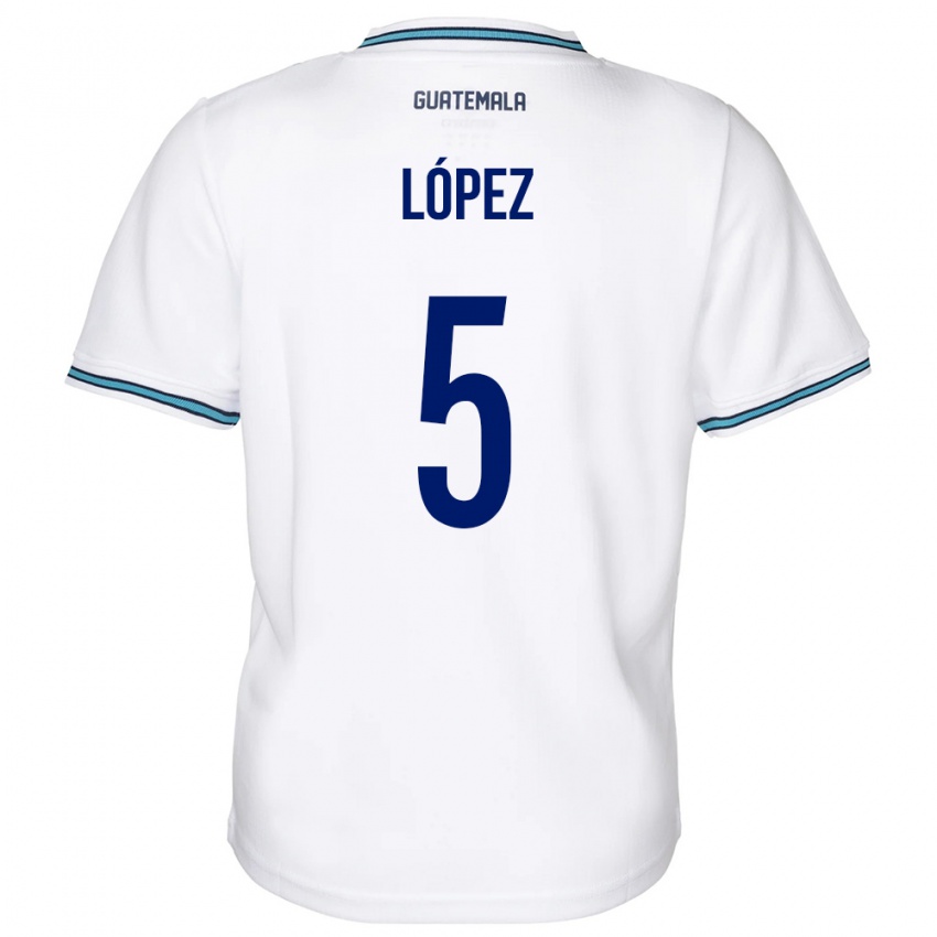 Niño Camiseta Guatemala Jeffery López #5 Blanco 1ª Equipación 24-26 La Camisa Perú