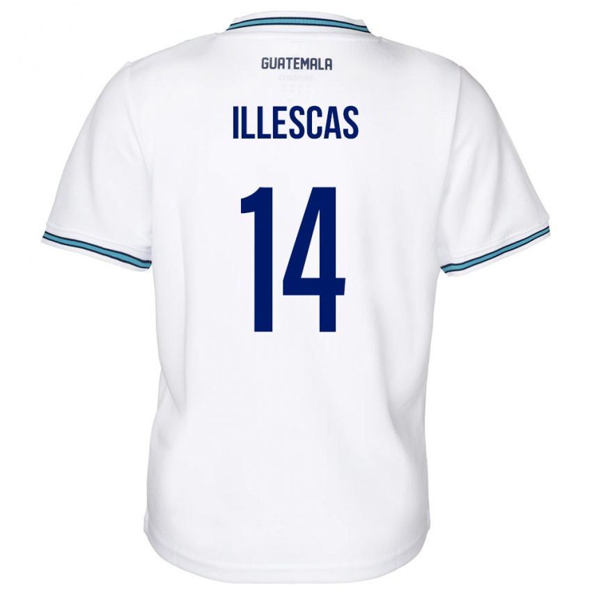 Niño Camiseta Guatemala Kevin Illescas #14 Blanco 1ª Equipación 24-26 La Camisa Perú