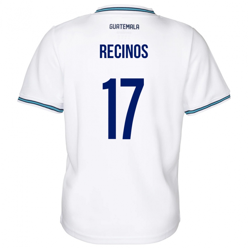 Niño Camiseta Guatemala Antony Recinos #17 Blanco 1ª Equipación 24-26 La Camisa Perú