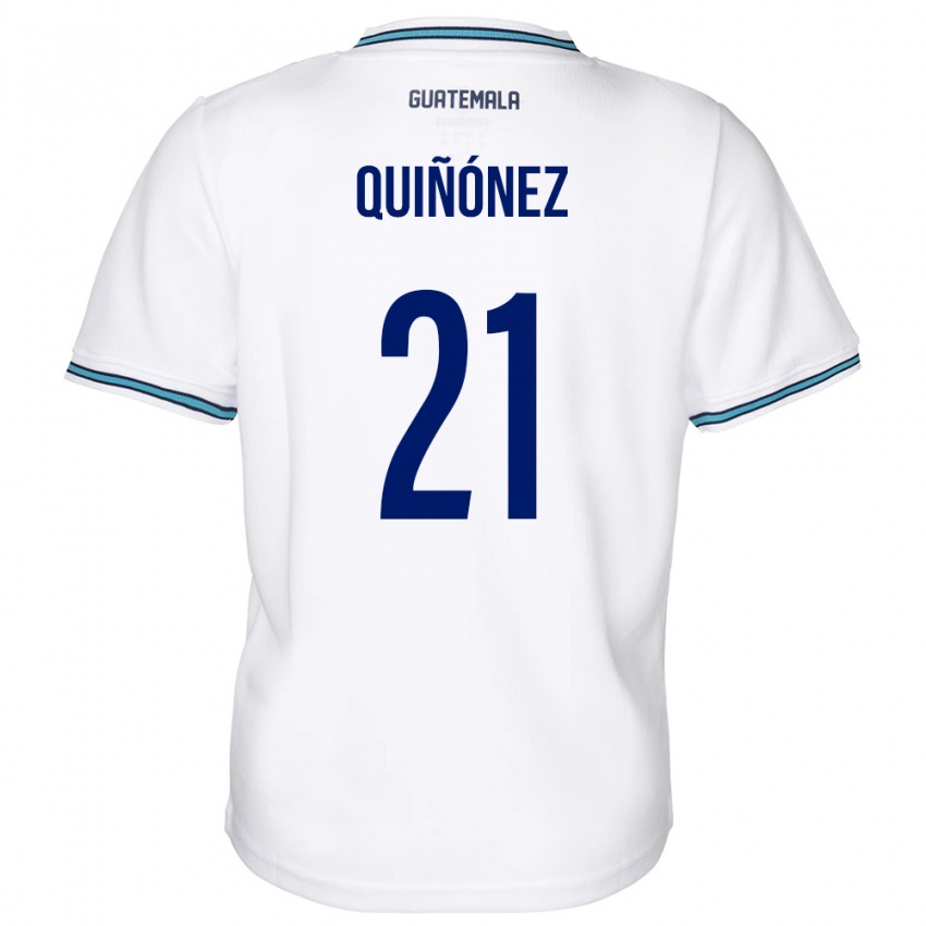 Niño Camiseta Guatemala Andrea Quiñónez #21 Blanco 1ª Equipación 24-26 La Camisa Perú